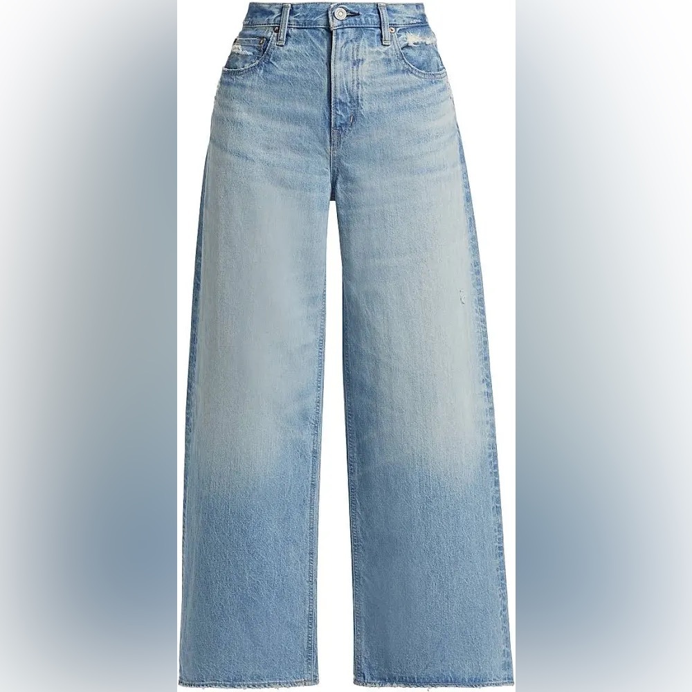 Moussy Light Blue Super Wide Leg Jeans